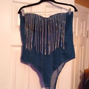 Blinged out bodysuit